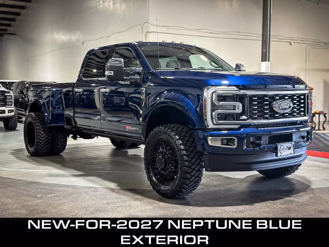 2027 Ford F450 Super Duty Crew Platinum Neptune Blue 22" Arena - Image 3